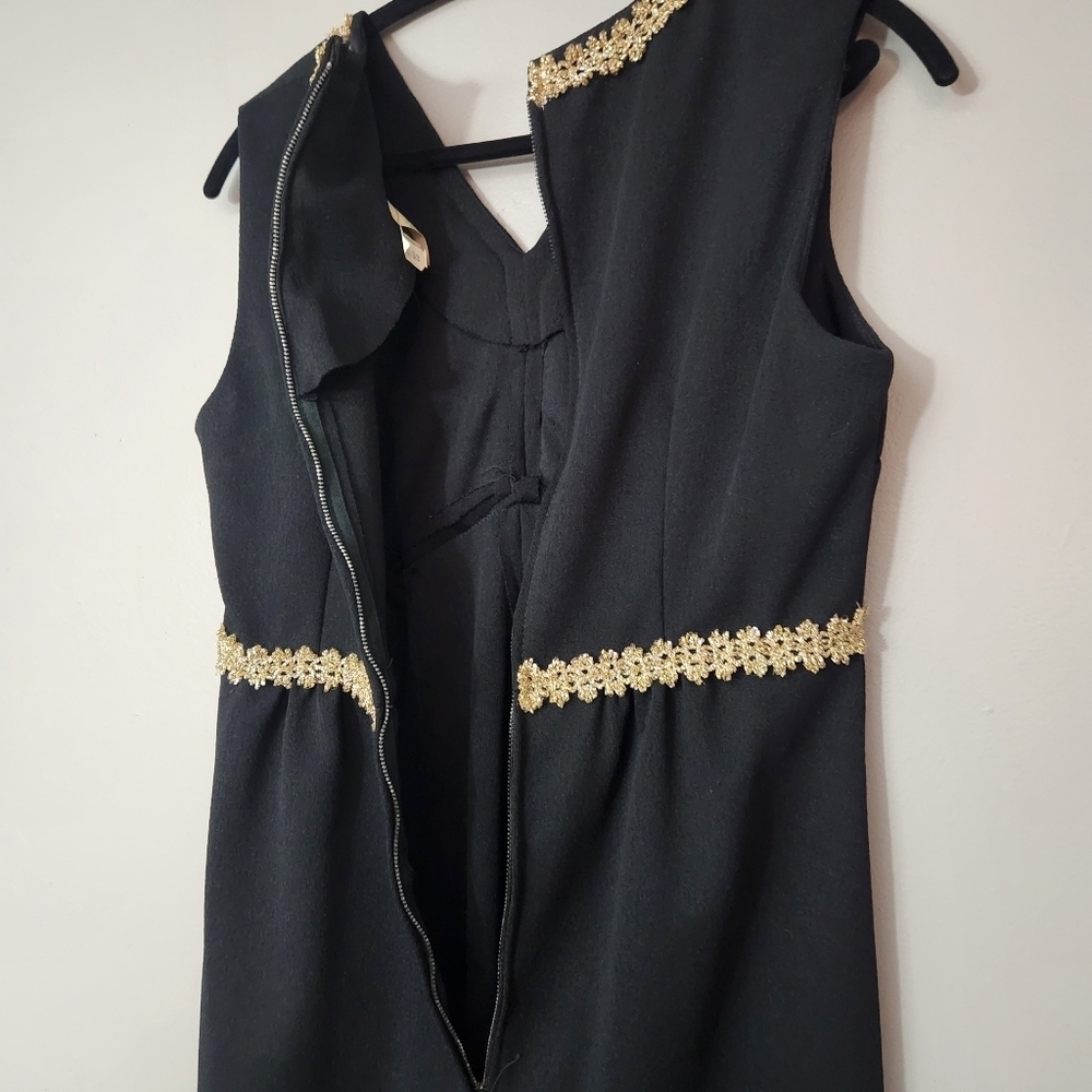 Vintage Celanese Formal Maxi Dress Black Size 14 NWT Fortrel Polyester - Picture 5 of 10